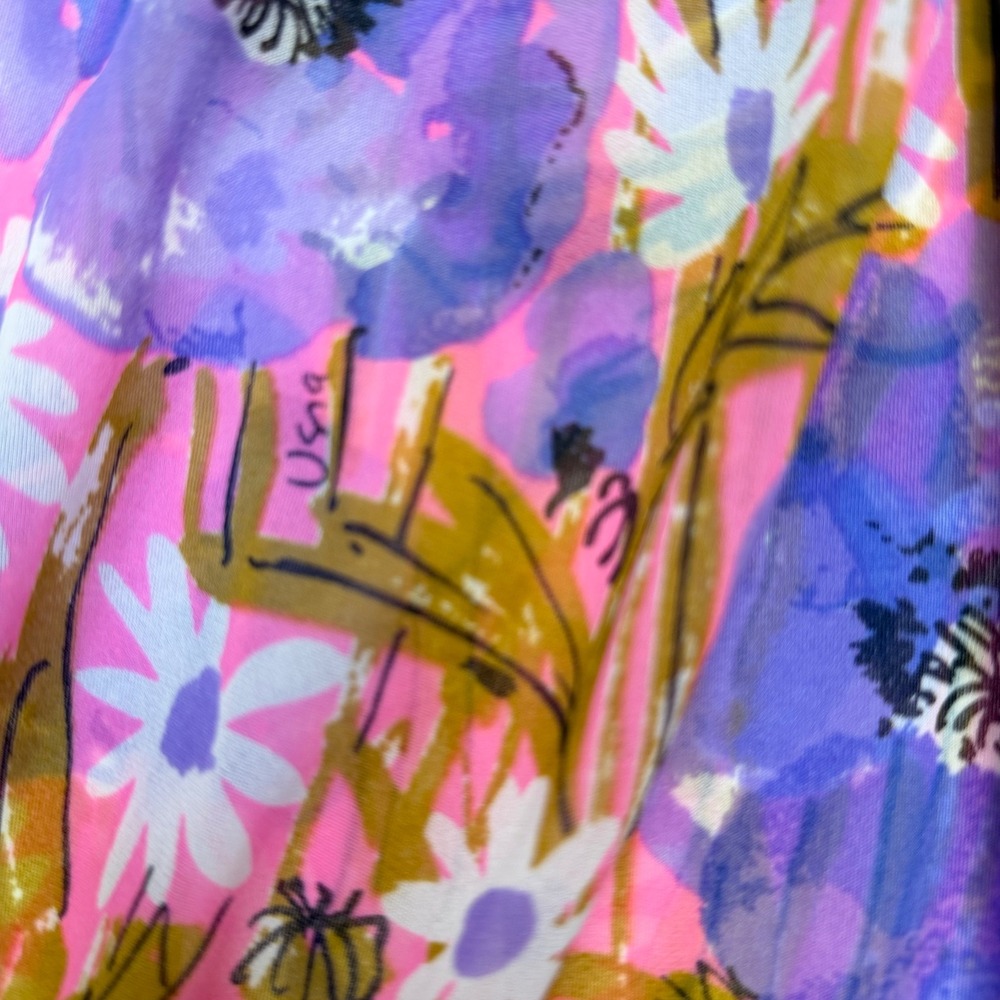 Vintage 60s Vera Formfit Rogers Pink Floral Chemise Sheer Nightgown Small Loose - Picture 4 of 13